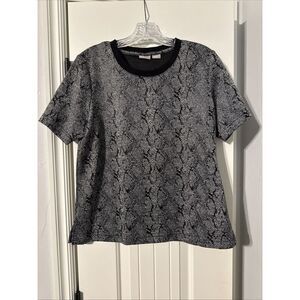 Chico's (Sz 1) Blouse Top Shirt‎ Short Sleeve Shirt Snake Print Medium/8